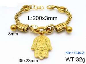 Stainless Steel Gold-plating Bracelet - KB111245-Z