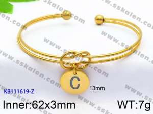 Stainless Steel Gold-plating Bangle - KB111619-Z