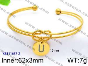 Stainless Steel Gold-plating Bangle - KB111637-Z