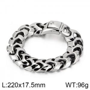 Powerful punk style vacuum plated keel chain square buckle men's wristband - KB112527-BD-230