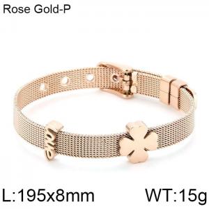 Stainless Steel Rose Gold-plating Bracelet - KB112799-K