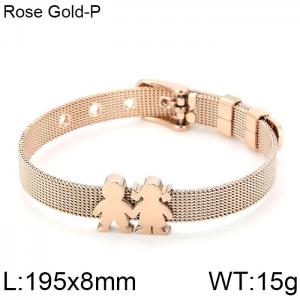 Stainless Steel Rose Gold-plating Bracelet - KB112807-K