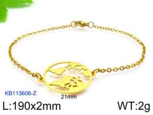 Stainless Steel Gold-plating Bracelet - KB113606-Z