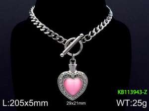 Stainless Steel Stone Bracelet - KB113943-Z