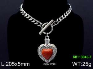 Stainless Steel Stone Bracelet - KB113945-Z