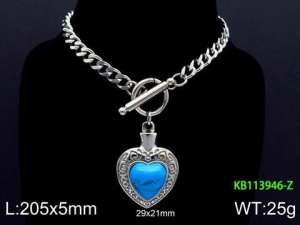 Stainless Steel Stone Bracelet - KB113946-Z