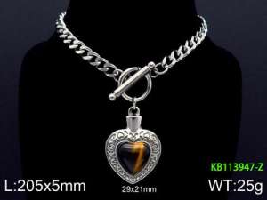 Stainless Steel Stone Bracelet - KB113947-Z