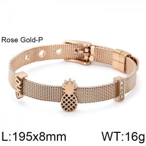 Stainless Steel Rose Gold-plating Bracelet - KB114075-KHY