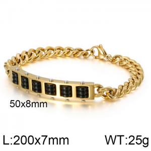 Stainless Steel Gold-plating Bracelet - KB114897-KFC