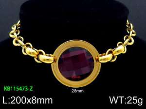 Stainless Steel Gold-plating Bracelet - KB115473-Z