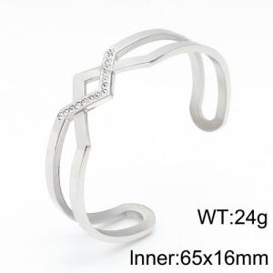 Stainless Steel Stone Bangle - KB115751-KPD