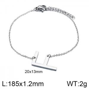 steel Color O-chain letter F stainless steel bracelet - KB116144-K