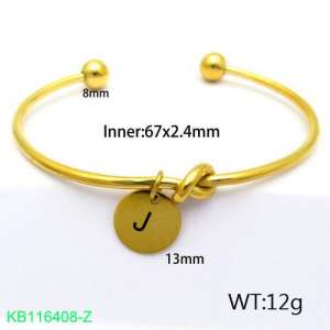 Stainless Steel Gold-plating Bangle - KB116408-Z