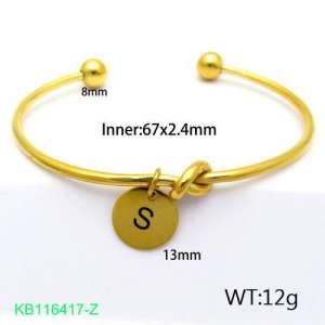Stainless Steel Gold-plating Bangle - KB116417-Z