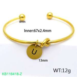 Stainless Steel Gold-plating Bangle - KB116418-Z