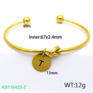 Stainless Steel Gold-plating Bangle - KB116422-Z