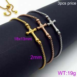 Stainless Steel Rose Gold-plating Bracelet - KB116459-KFC