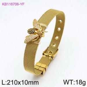 Stainless Steel Gold-plating Bracelet - KB116706-YF
