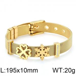 Stainless Steel Gold-plating Bracelet - KB117074-KFC