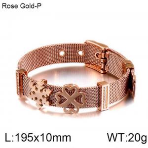 Stainless Steel Rose Gold-plating Bracelet - KB117076-KFC