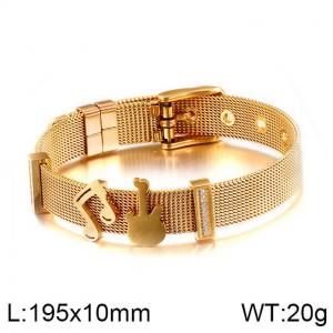 Stainless Steel Gold-plating Bracelet - KB117082-KFC