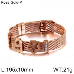 Stainless Steel Rose Gold-plating Bracelet - KB117316-KFC