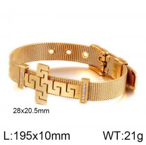 Stainless Steel Gold-plating Bracelet - KB117330-KFC