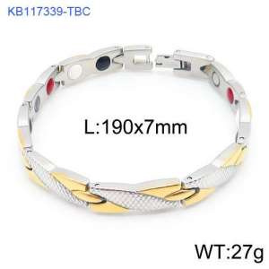 Stainless Steel Gold-plating Bracelet - KB117339-TBC