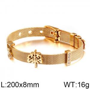Stainless Steel Gold-plating Bracelet - KB117429-KFC