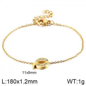 Stainless Steel Gold-plating Bracelet - KB117710-KLB