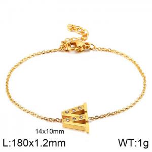 Stainless Steel Gold-plating Bracelet - KB117722-KLB
