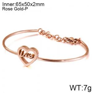 Stainless Steel Rose Gold-plating Bangle - KB117745-KHY