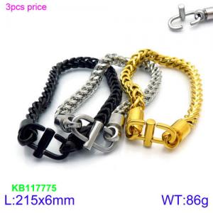 Stainless Steel Gold-plating Bracelet - KB117775-KFC