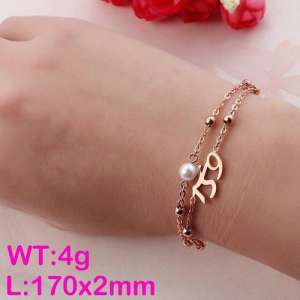 Stainless Steel Rose Gold-plating Bracelet - KB118530-K