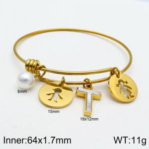 Stainless Steel Gold-plating Bangle - KB119034-Z