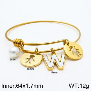 Stainless Steel Gold-plating Bangle - KB119040-Z
