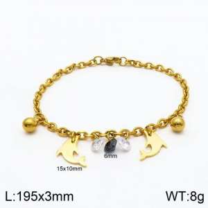 Stainless Steel Gold-plating Bracelet - KB119074-Z