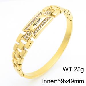Stainless Steel Gold-plating Bangle - KB119413-SP