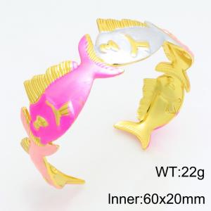 Stainless Steel Gold-plating Bangle - KB119428-SP