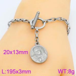 Mother's Day Gift Box Chain Stainless Steel OT Lock Jewelry Bracelet - KB119571-Z