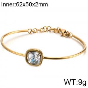 Stainless Steel Stone Bangle - KB120107-KHY