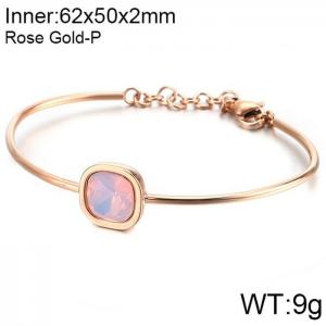 Stainless Steel Stone Bangle - KB120136-KHY