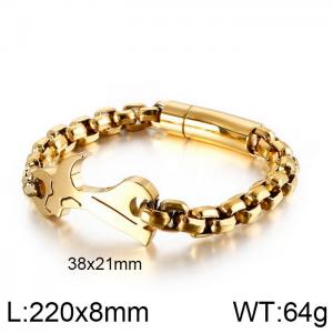 Stainless Steel Gold-plating Bracelet - KB120166-KFC