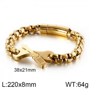 Stainless Steel Gold-plating Bracelet - KB120168-KFC