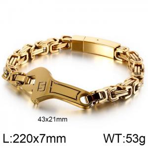 Stainless Steel Gold-plating Bracelet - KB120174-KFC