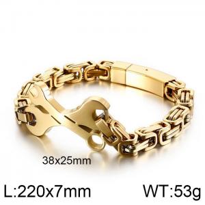 Stainless Steel Gold-plating Bracelet - KB120179-KFC