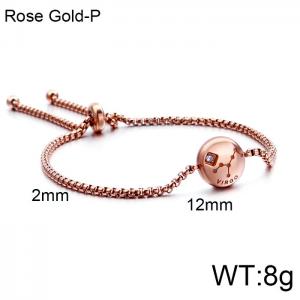 Stainless Steel Rose Gold-plating Bracelet - KB120324-KFC
