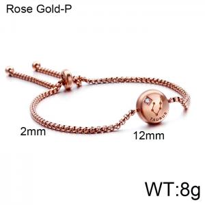 Stainless Steel Rose Gold-plating Bracelet - KB120330-KFC