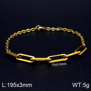 Stainless Steel Gold-plating Bracelet - KB120571-Z