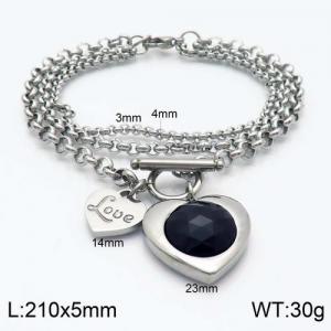 Stainless Steel Stone Bracelet - KB120575-Z
